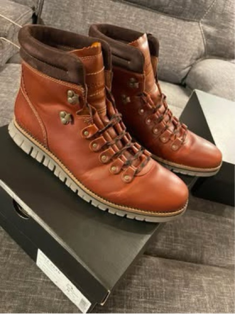 Cole Haan Men's Chestnut Brown Leather Hiker Boots